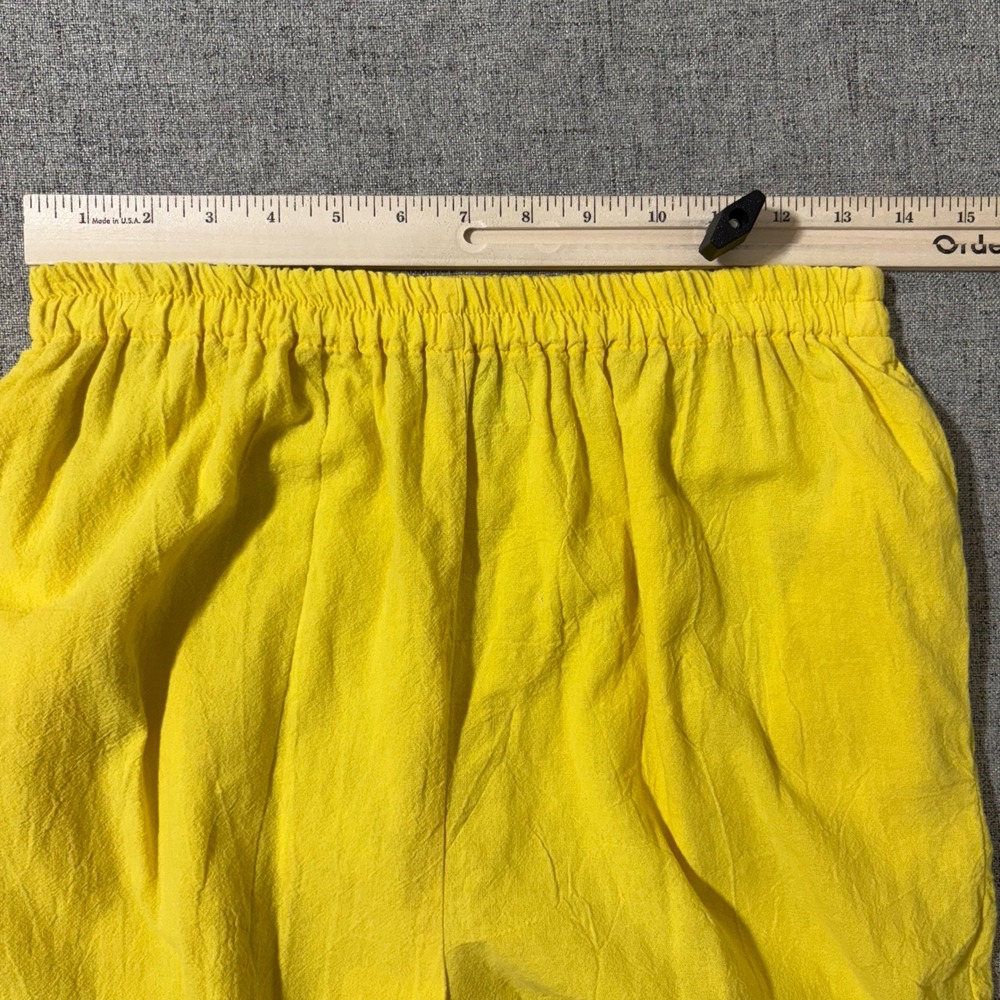 Alfredos Wife Yellow Ruffle Capris Set Women Small Loungewear Summer Beach - Picture 9 of 12